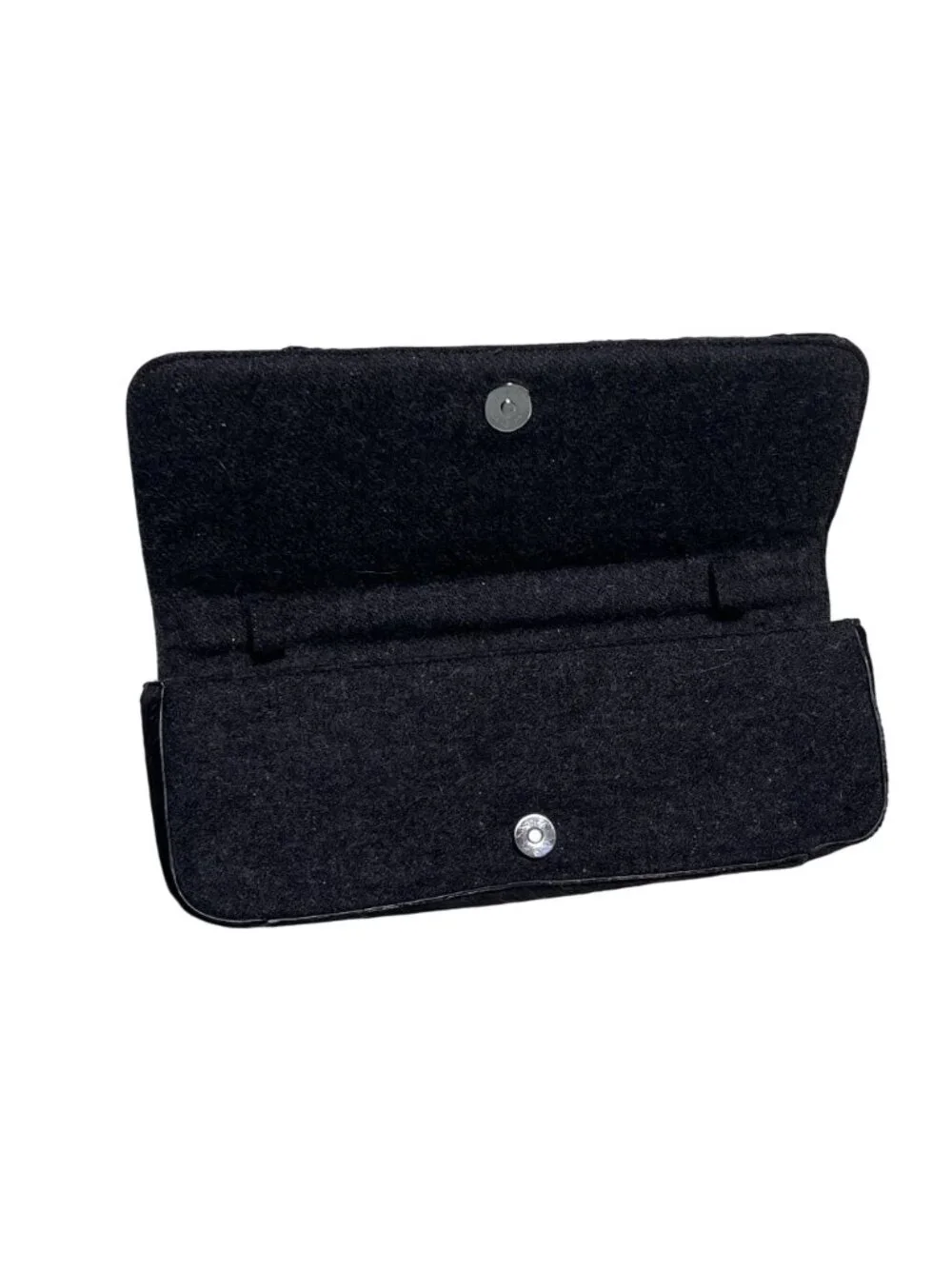 Adrienne Vittadini Embroidered Black Pony Hair Clutch